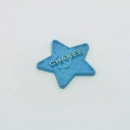 Frosted sky blue + gold lettering