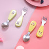 Baby Eating 304 Portable Tableware Kidsren's Fork and Spoon Short Handle Training Spoon Cute Stainless Steel Set Food Grade