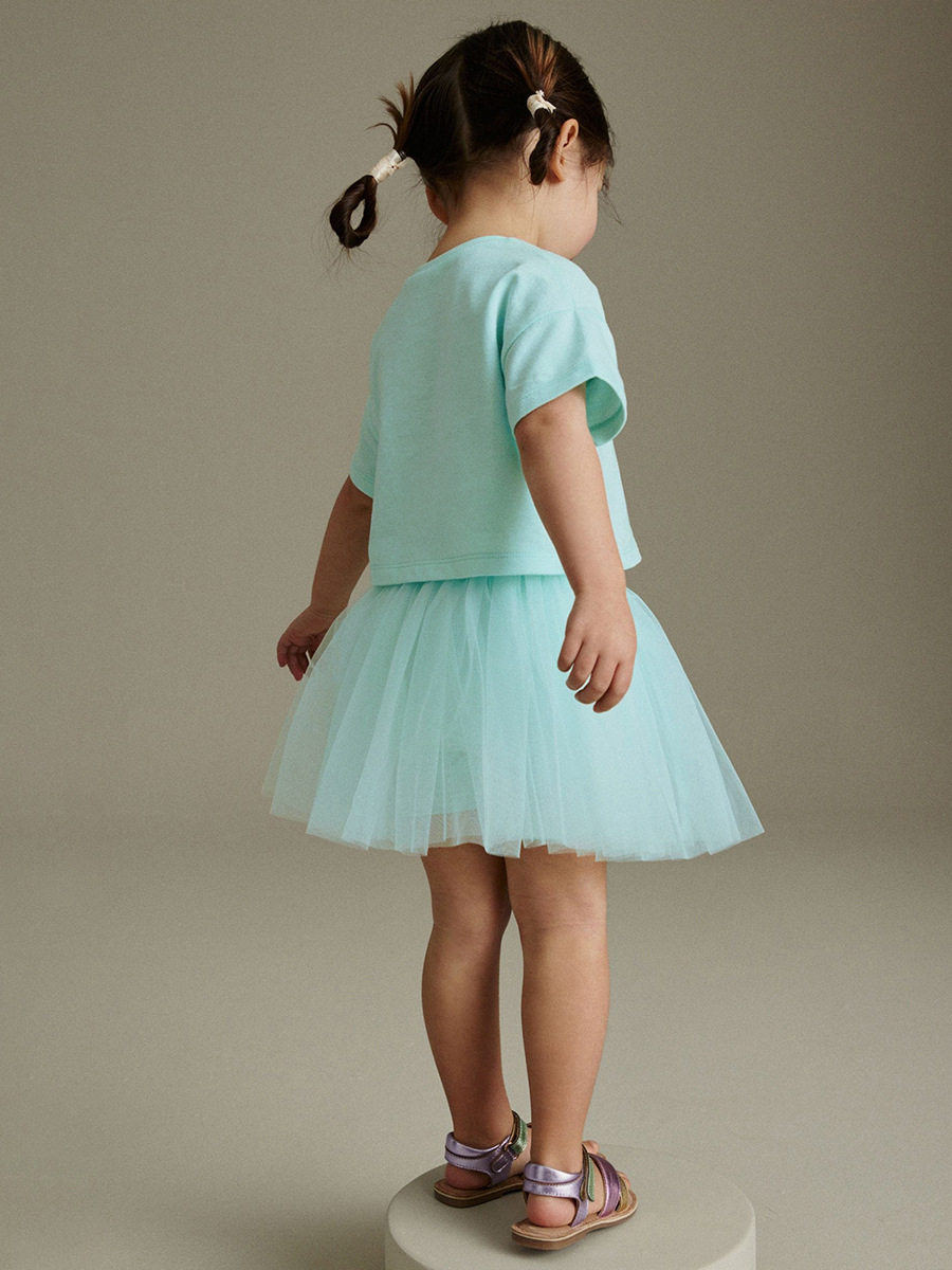 Custom-made Children's Clothing, 2025 New Summer Girls' Cartoon Set, Hot-selling Cute Kids' Tulle Dress Set