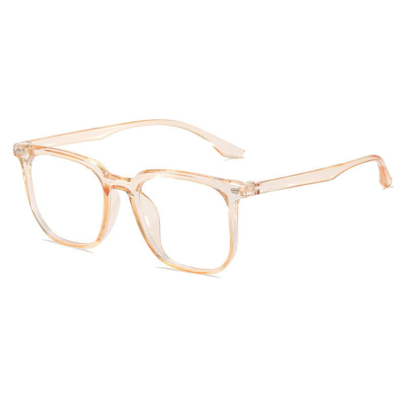 Cross-Border Rice Nail Korean Version Retro Trendy Square Frame Unisex Glasses Frame Non-Prescription Slimming Frame Glasses for Women Wholesale