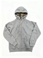 High-Quality British-Style Retro Plaid Hooded Women's Sweatshirt Jacket with Embroidered Logo for Export to Europe and America, Original Design