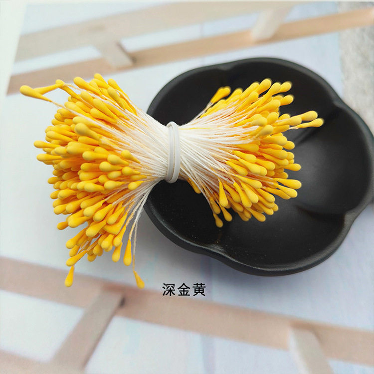批发韩版手工DIY头饰发饰高仿真花蕊材料2mm哑光圆火柴头花心花蕊