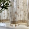 Korean Pastoral French Daisy Floral Cotton and Linen Curtain Fabric, Light-Transmitting but Not See-Through, No-Punch Magic Tape Short Curtain, Ginger Tea