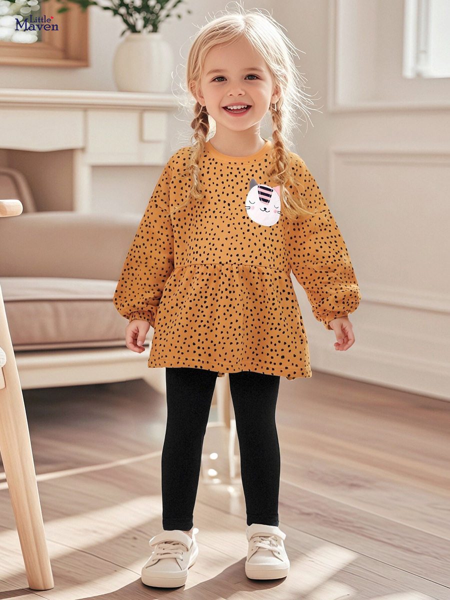 [Style] Girls' Hoodie, Autumn Cartoon Kids' Top, Applique Baby Girls' Hoodie