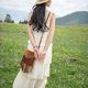 2024 New Vintage Ethnic Style Travel Photographed Brown Suede Tassel Oblique Bag Mobile Phone Bag All-match Shoulder Bag