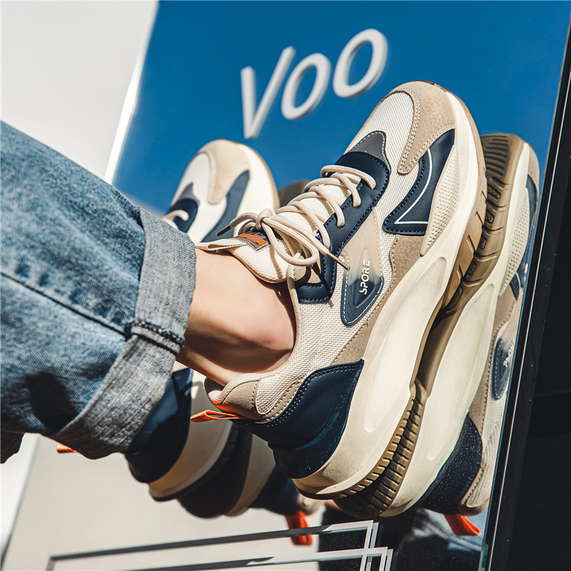 New Spring & Fall Thick-Soled Dad Shoes Men's Casual Versatile Sports Shoes Running Forrest Gump Retro Ins Trbottomy Shoes 8 undefined