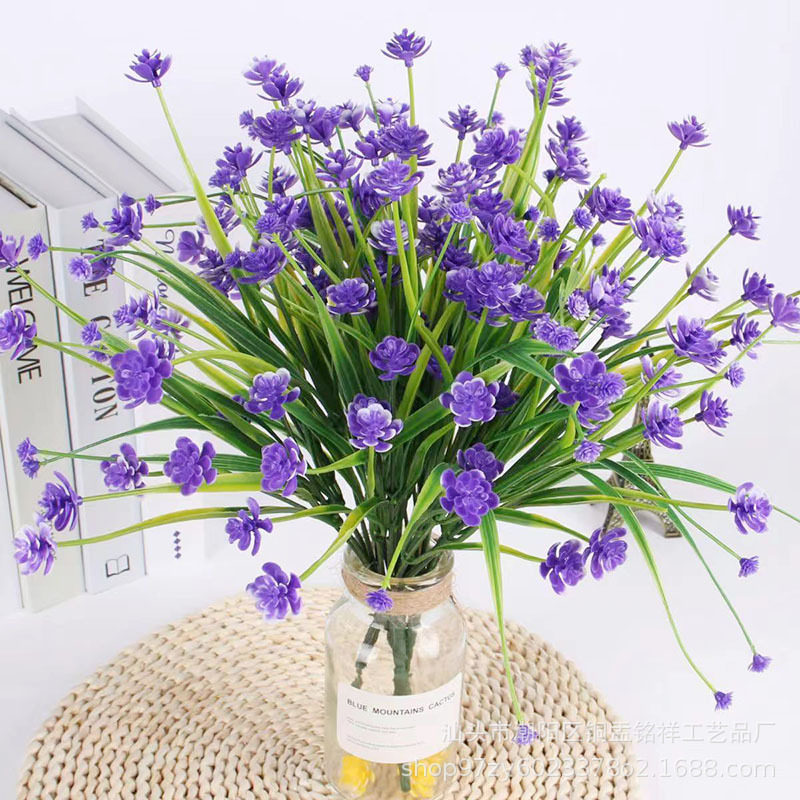 Spot Wholesale Small Camellia Simulated Small Lotus Bouquet Corn Flower Engineering Spring Grass Flower Background Wall Holiday Wedding Decoration