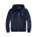 Iron zipper royal blue white label