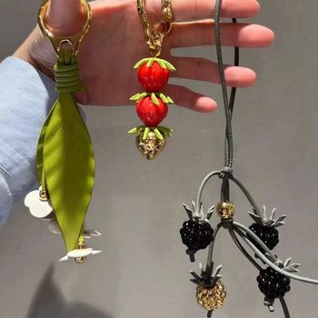 In-Stock 25 Summer Paula Series Ice Cream Tomato Strawberry Pendant Beaded Ornament Bag Pendant Factory Direct Sale