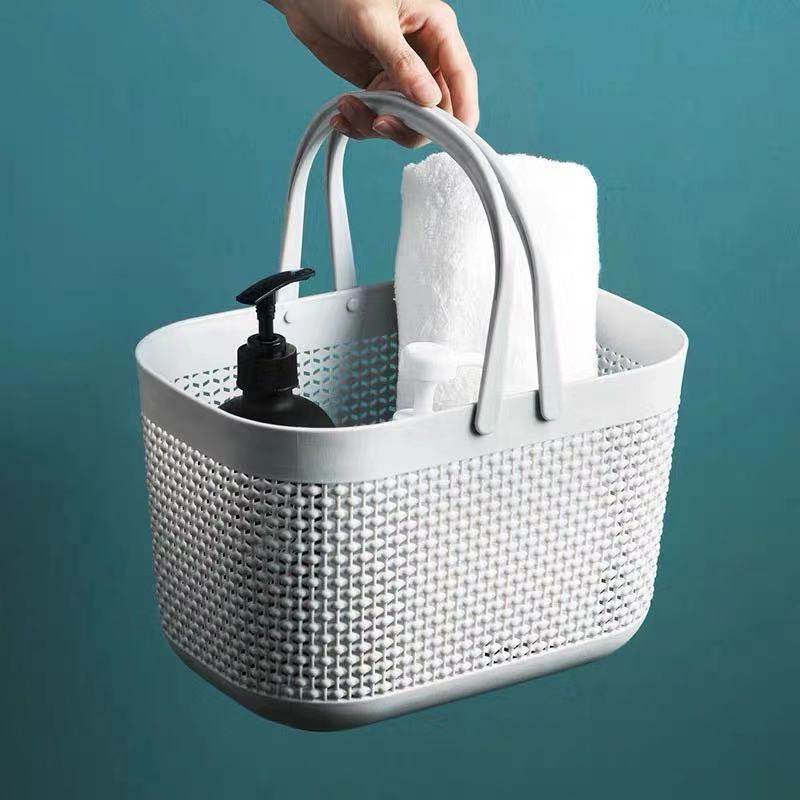 Bathroom Portable Bath Basket Plastic Bath Basket Desktop Storage Frame Washing and Bath Supplies Storage Basket Storage Basket