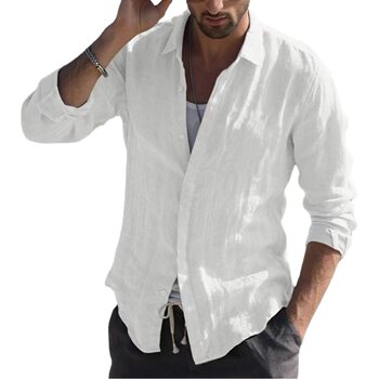 Foreign Trade European and American Pure Cotton Pure Color Long-Sleeved Shirt Men's Youth Casual Cardigan Shirt Men's Jacket