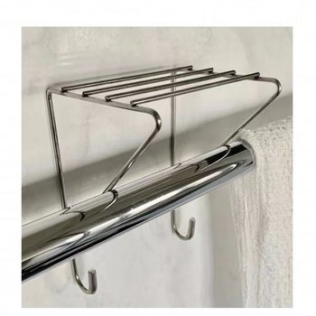 Export Bathroom Triangle Air Hanging Storage Rack Stainless Steel Facial Cleanser Shower Gel Storage Rack Towel Hook