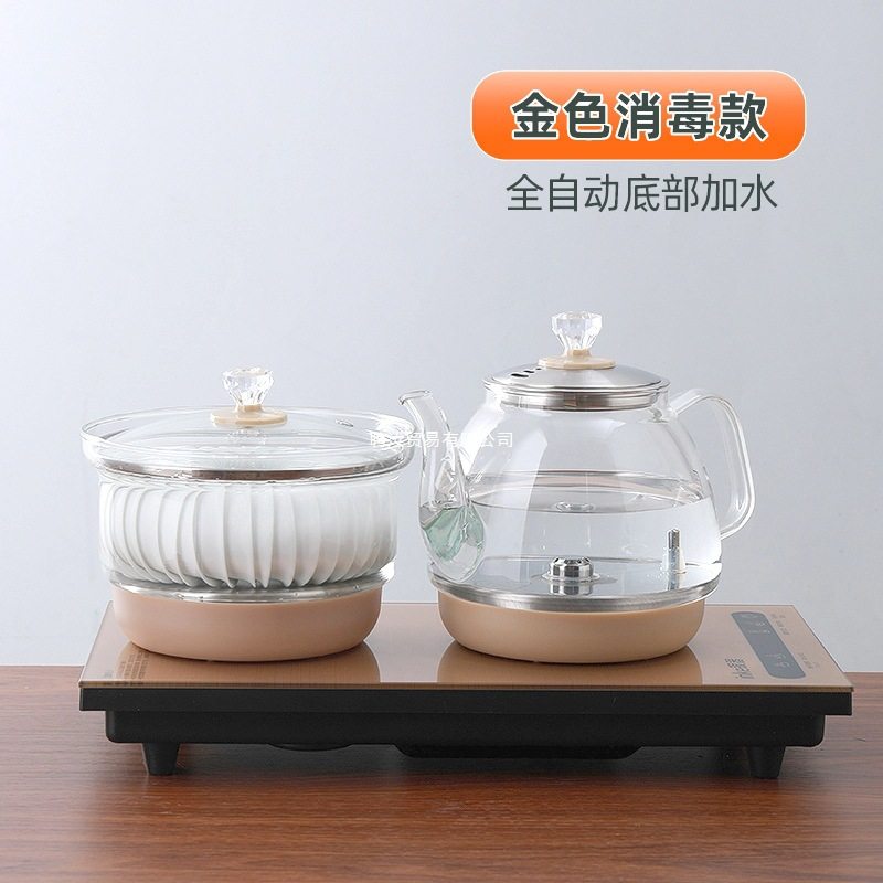 Full-automatic electric tea stove set tea table kettle intelligent cooking tea 304 integrated glass bottom kettle