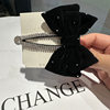 Black bow clip for women 2023 new large plush hairpin back head design shark clip hair accessories