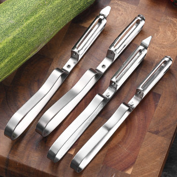 Stainless Steel Toothbrush Peeling Knife Flat Tip Melon Peeler Fruit and Vegetable Peeler Peeling Knife Street Stall Gadget