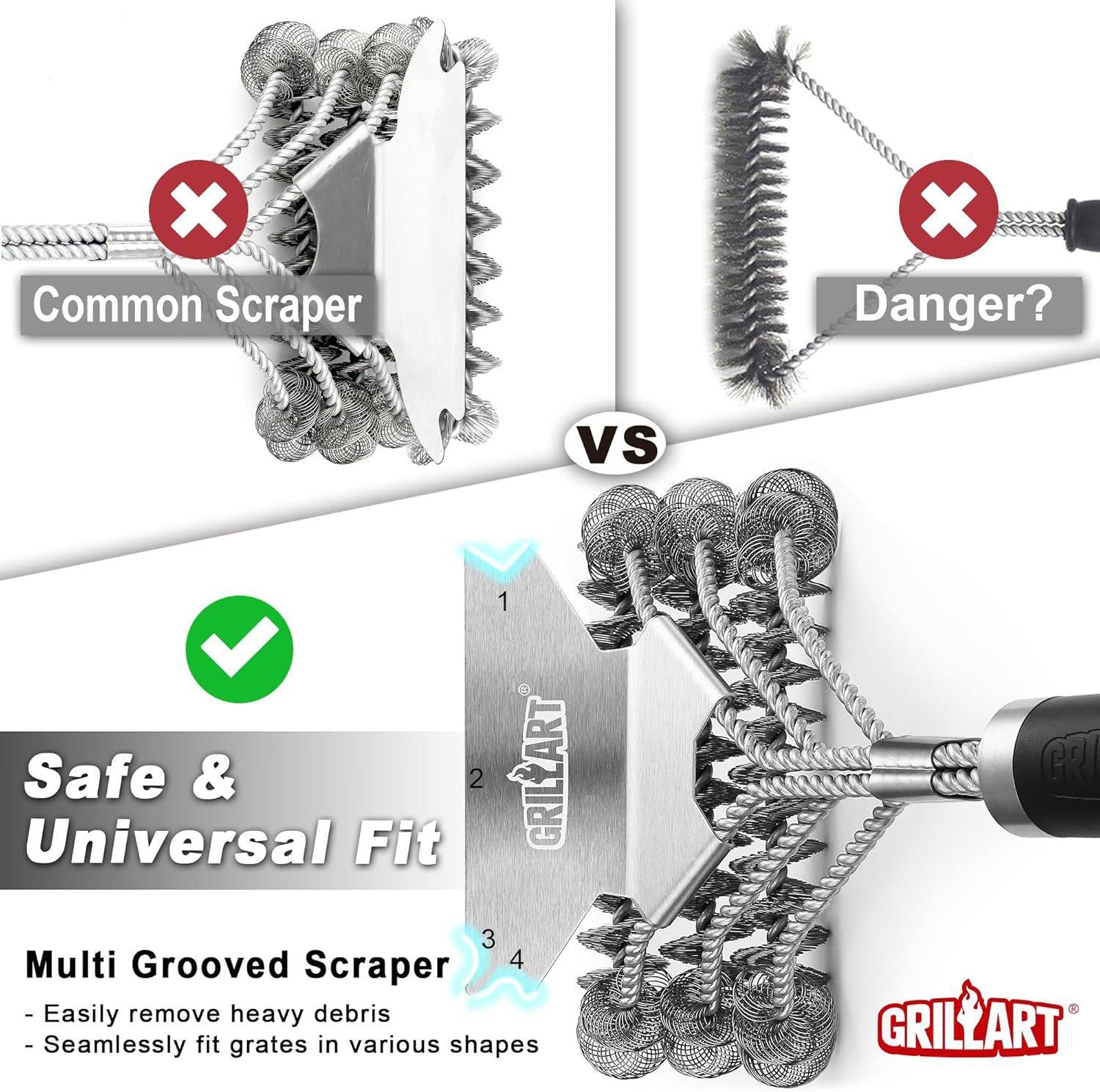 In-Stock Amazon Best-Selling Cross-Border Barbecue Cleaning Brush Outdoor Bbq Grill Rack Wire Cleaning Brush Tool