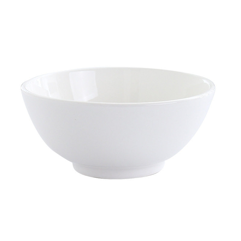 [Bowl Wholesale] Rice Bowl Ceramic Bowl Tableware Hotel Thickened Dining Bowl Breakfast Bowl Small Bowl Soup Bowl Large Noodle Bowl