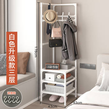 Simple Clothes Hanger Corner Coat Rack Bedroom Floor-Standing Storage Corner Clothes Hanger Indoor Home Stacking Rack Factory Wholesale