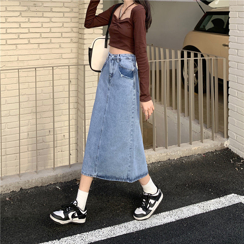 High Waisted Vintage Split Denim Midi Skirt for Women A Line Bodycon Spring Collection Wholesale Available