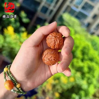 Premium Paired Wild Walnut Mini Small Size Hand-Twisted Walnut, Round and Plump with Eight Ridges and Thick Veins