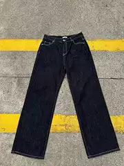 Autumn Denim Original Color Straight Jeans for Men, Spring and Autum Trendy Brand Loose Retro Hong Kong Style High-End Pants for Men