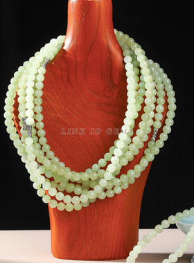 时尚新款晴水和田玉项链直播碧绿玉髓塔链毛衣链项链