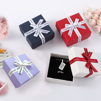 English Letter Bow Jewelry Packaging Box Bracelet Box Jewelry Box Packaging Ring Box High-End