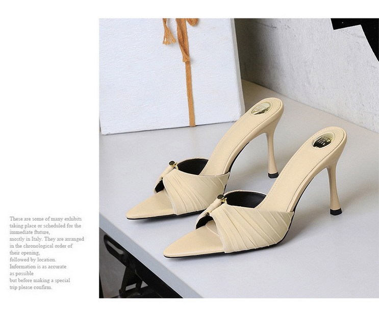 Sandal cao gót nữ mũi nhọn quai ngang chất liệu ren phối nhún, gót nhọn thanh mảnh — Họa tiết da báo, Màu be, màu đen
