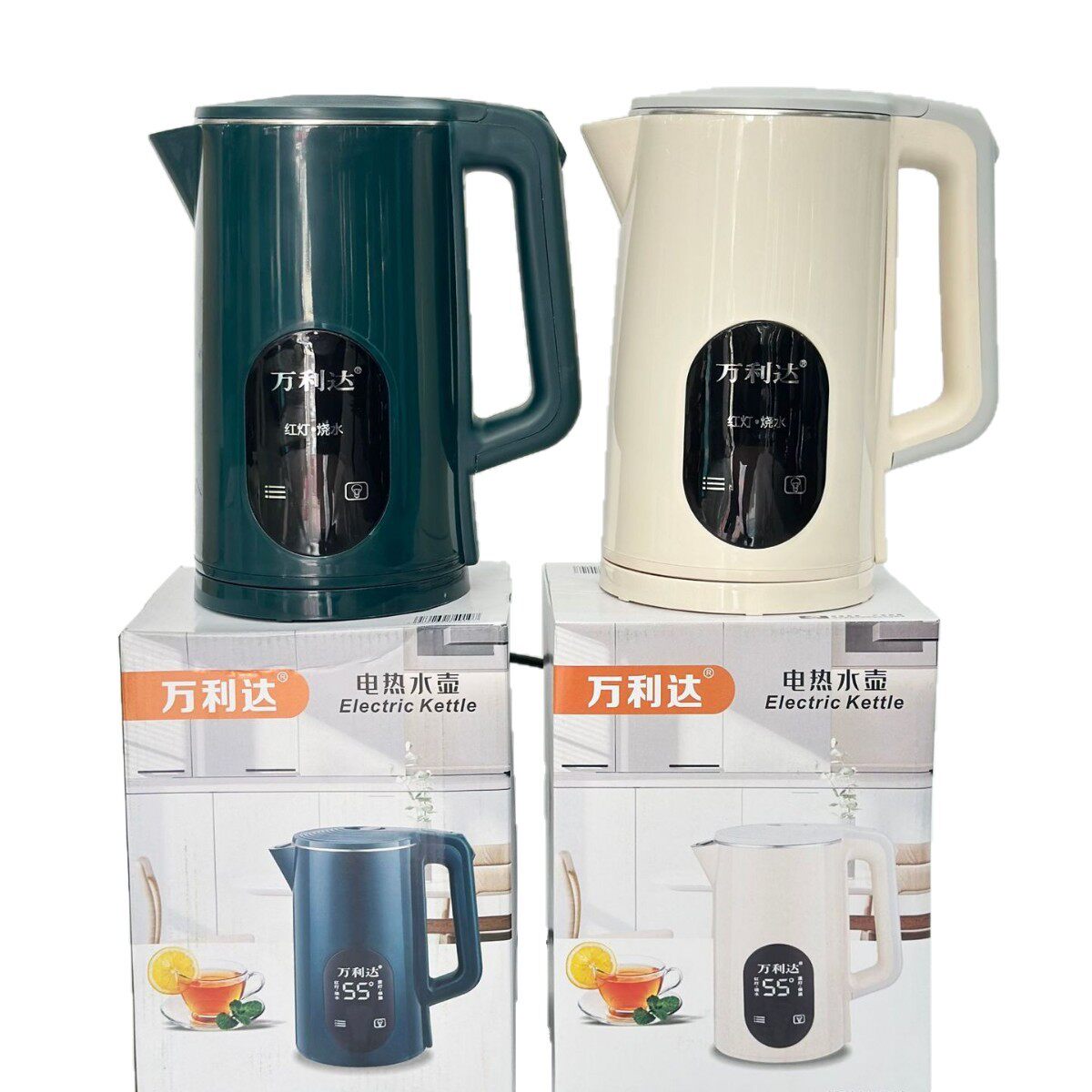 2.3-Liter Double-Layer Anti-Scald Electric Kettle, Stainless Steel Appliance, Automatic Water Boiling Kettle for Home Use, Promotional Electric Kettle