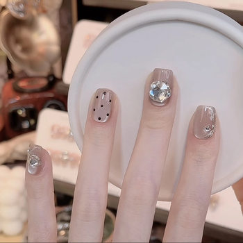 French Summer Armor Wear Armor Long High-end Flash Pearl Butterfly Armor Handmade Pure Nail Art Wholesale