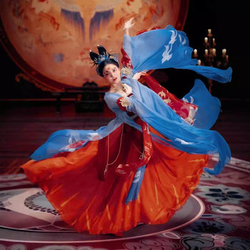 Luoyang Old Costume Hanfu Classical Dancer Elegant Tang-made Chebula Skirt Performance Costume Tang Shiyi Same Dancing Costume
