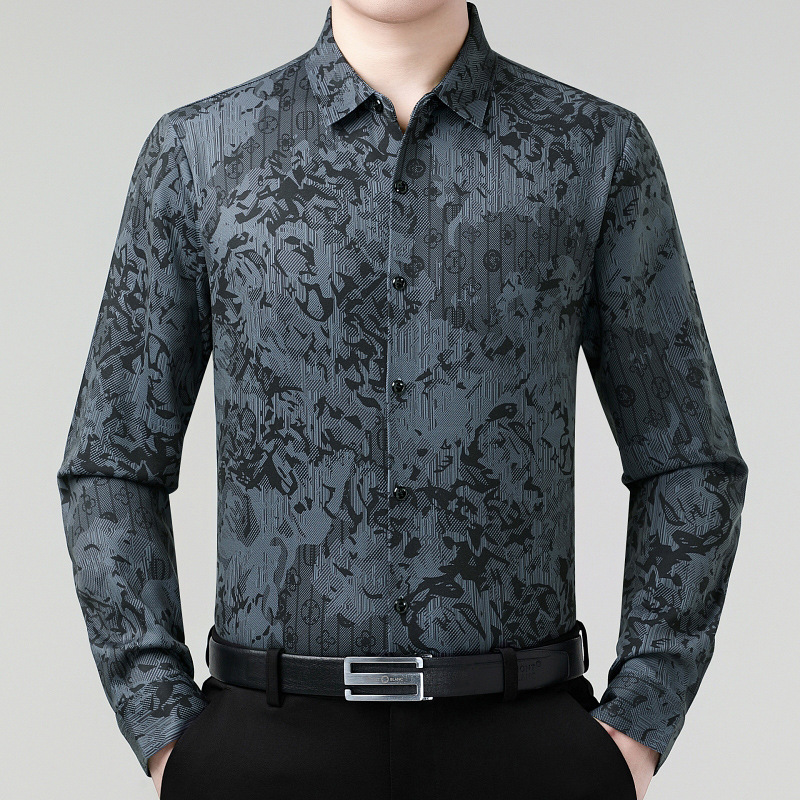 Áo Sơ Mi Nam Hàng Mùa Xuân Thu Đông Trung Niên