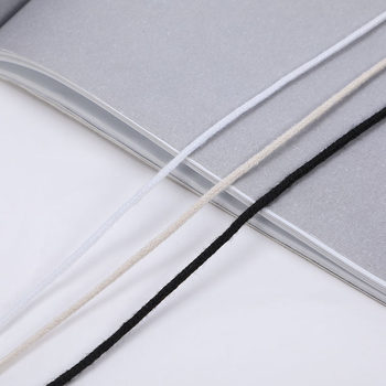 1.5-3mm Cotton Core-Spun Cotton Rope Hand-Woven DIY Inlaid Rope Tag Round Rope Can Be Dyed with Edge Wire Cotton Rope