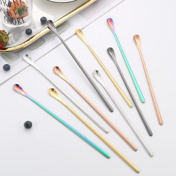 304 Stainless Steel Coffee Stirring Spoon Long Handle Ice Spoon Seasoning Spoon Medicine Spoon Honey Mixing Seasoning Spoon Gift Spoon
