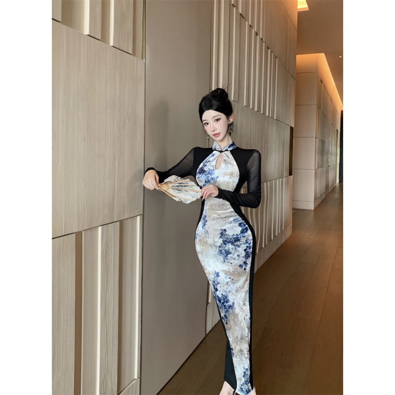 (Mới) Mã B4008 Giá 720K: Váy Đầm Liền Thân Dáng Dài Nữ Guryt Dáng Ôm Body Gợi Cảm Sexy Lưới Mỏng Hàng Mùa Xuân Thu Đông Họa Tiết Hoa Thời Trang Nữ Chất Liệu G02 Sản Phẩm Mới, (Miễn Phí Vận Chuyển Toàn Quốc).