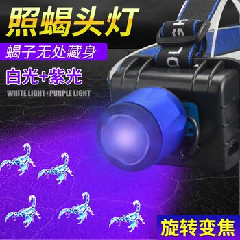 2023 new head-mounted LED strong light outdoor induction miner's lamp USB charging white blue purple double light source fishing lamp