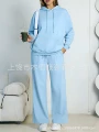 Sky blue hoodless drawstring jacket with pockets