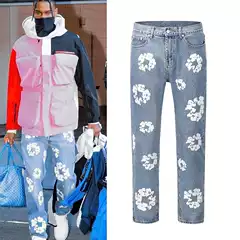Cross-border E-commerce Harajuku Kanye Jeans Oversized Street Wear Retro Straight Casual Men's and Women's Jeans