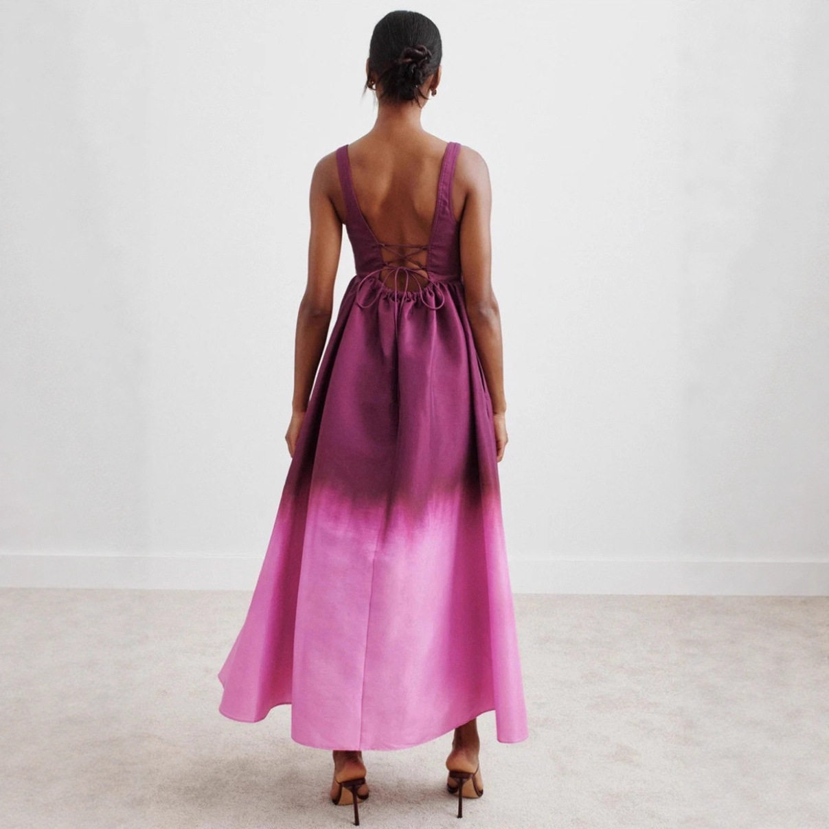 Gradient Sleeveless Backless Dress Sexy Tie Back Design Autumn Fashion for Women Wholesale Available