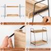 Wooden Two-Layer Storage Rack Office Tea Room Coffee Milk Tea Pot Storage Rack Bathroom Skin Care Products Flatting Rack