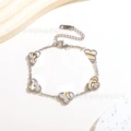 Silver Bracelet [Flower Snail White]