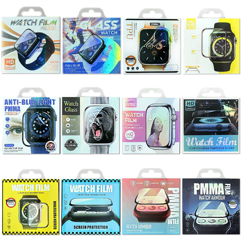 In stock Huawei Xiaomi Apple watch film packaging box IWatch tempered film protective plastic crystal small box packaging