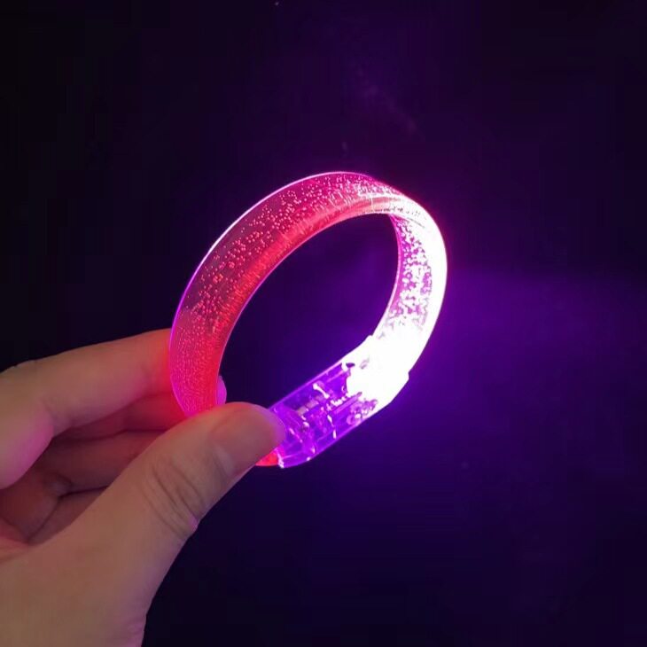 新款儿童装饰发光宽手镯首饰气泡荧光手环可私制LOGO地推玩具礼物
