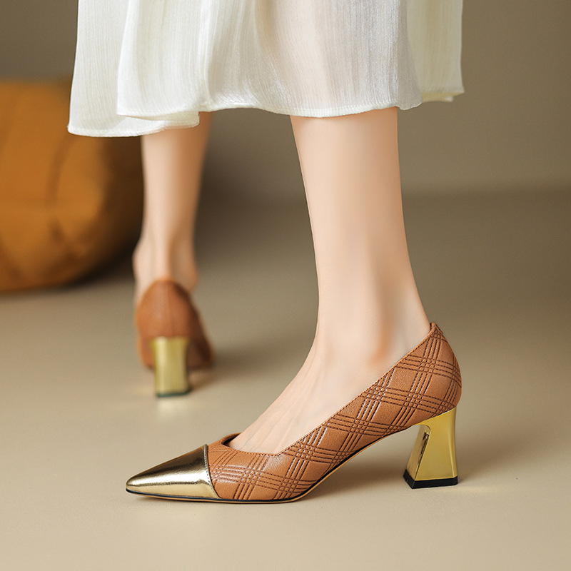 Chỉ Size 36 Sale Sốc: Giày Cao Gót Nữ Mictcl Mũi Nhọn Gót Vuông Hàng Mùa Xuân Thu Đông Giày Dép Nữ Chất Liệu G05 Sản Phẩm Mới, (Miễn Phí Vận Chuyển Toàn Quốc).