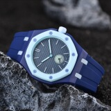 Часы AP Royal Oak Edition Yellow Octagon Watch с силиконовым ремешком