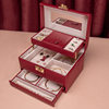 2025 New Jewelry Box Small Lockable Portable Wedding High-End Jewelry Storage Box Bracelet Necklace Jewelry Box