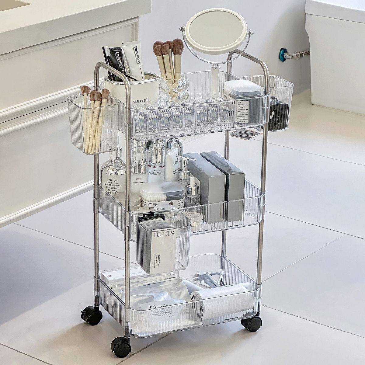 High-value acrylic trolley bathroom toilet rack multi-functional kitchen snacks multi-layer storage rack