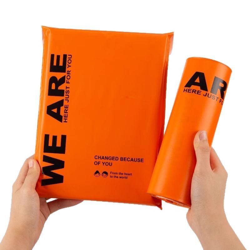 Orange New Material Express Bag Waterproof Destruction Bag E-commerce Thickened Packaging Bag Package Logistics Packaging Bag Wholesale