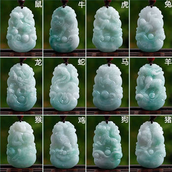 Natural Jade Zodiac Pendant Zodiac Zodiac Jade Necklace Rabbit Dragon Snake Pendant Brand Zodiac