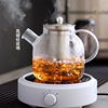 Simple transparent glass flower teapot stainless steel filter liner teapot electric ceramic stove heating boiling water teapot